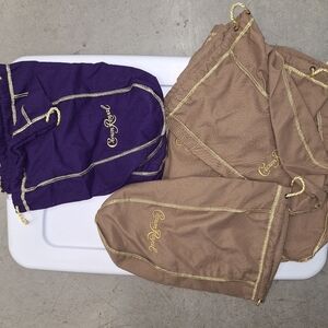 Crown Royal Bags Lot of 6 Purple and Tan